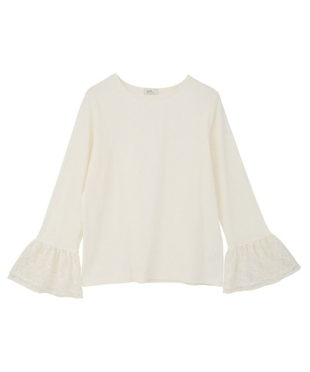 earth music&ecology 【吸湿発熱】あったかフェミニンインナー（袖レース） Off White