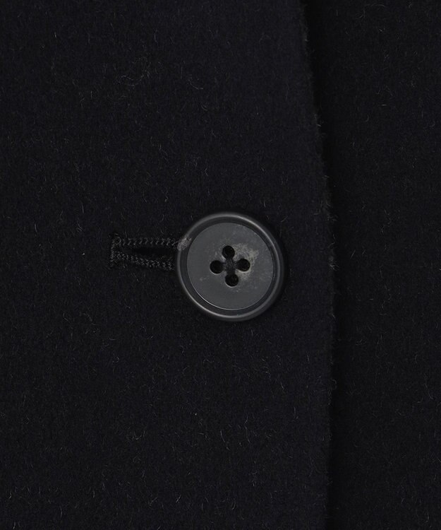 J.PRESS LADIES S 【リバーシブル】ウールナイロン リバーチェック ノーカラー ロングコート ネイビー系