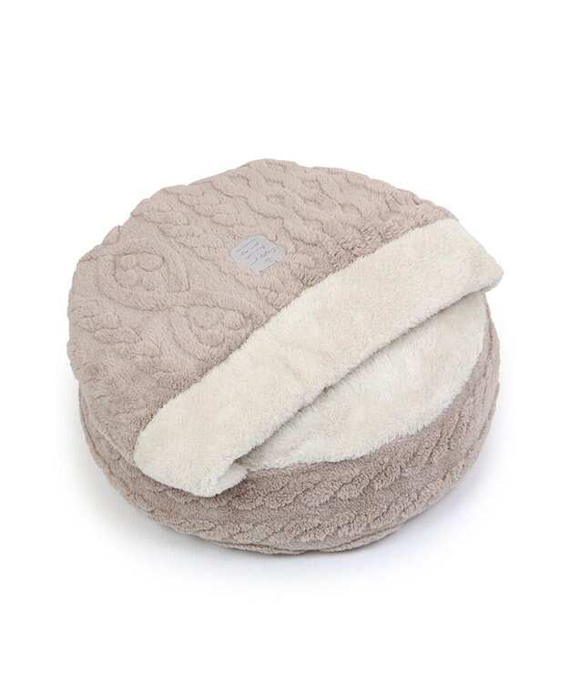 PET PARADISE ペットパラダイス  遠赤外線  寝袋 丸型《アラン柄》 50cm ベージュ