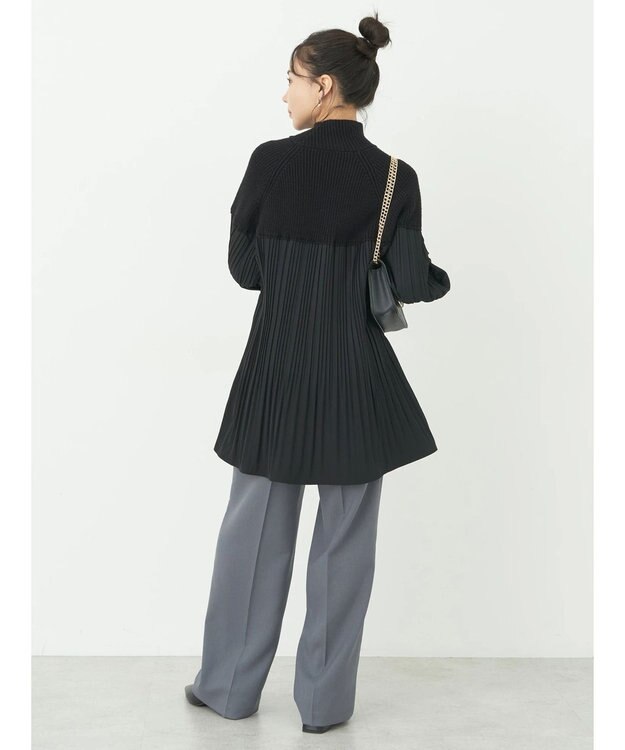 earth music&ecology プリーツフレアニットチュニック Black