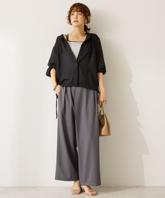 AMERICAN HOLIC シアーフーディーシャツ Black