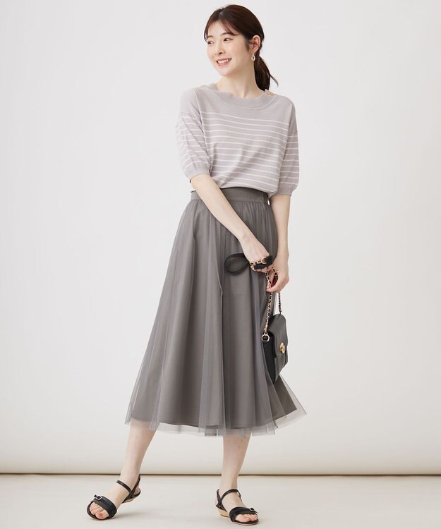 ANY SIS 【2WAY】ライトチュールリバーシブル スカート ライトカーキ