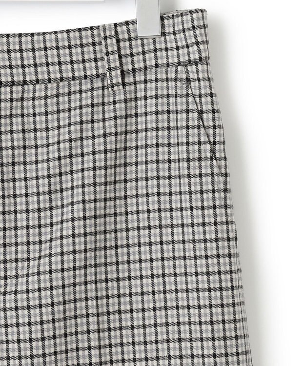 23区 L ウールミルドストレッチチェック ワイドパンツ モノトーンチェック