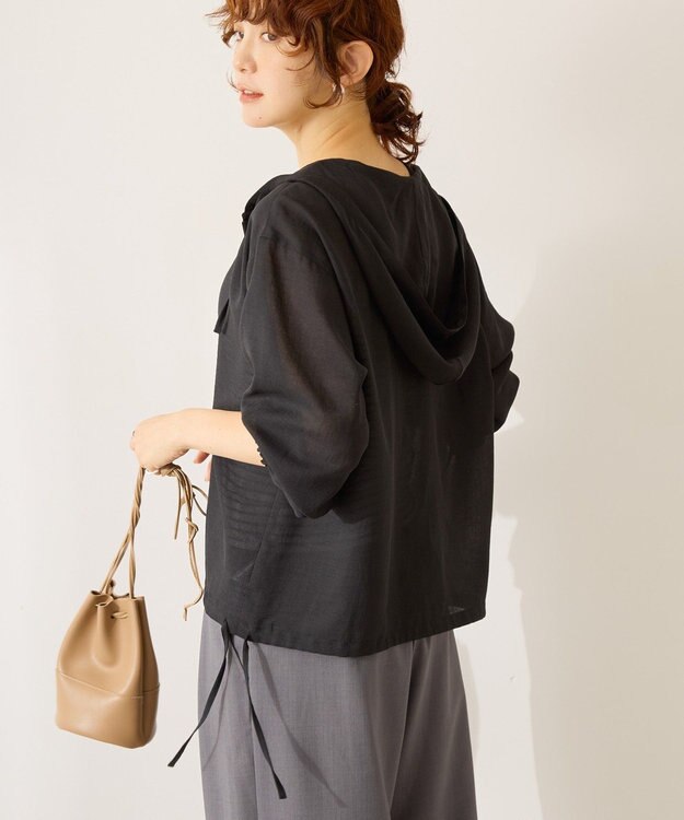 AMERICAN HOLIC シアーフーディーシャツ Black