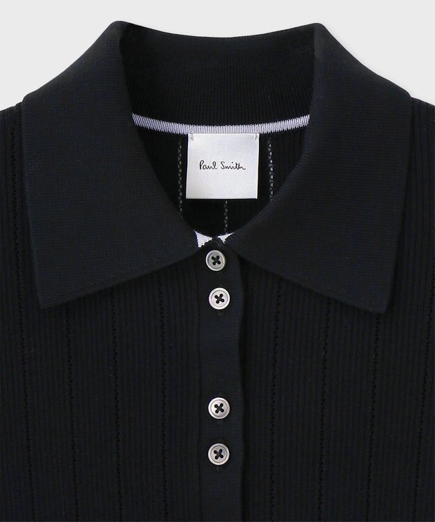 Paul Smith 【洗える】リブアイレット カーディガン ブラック