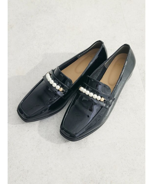 Green Parks ・ｍｉｎｉａ　パールビットローファー Black