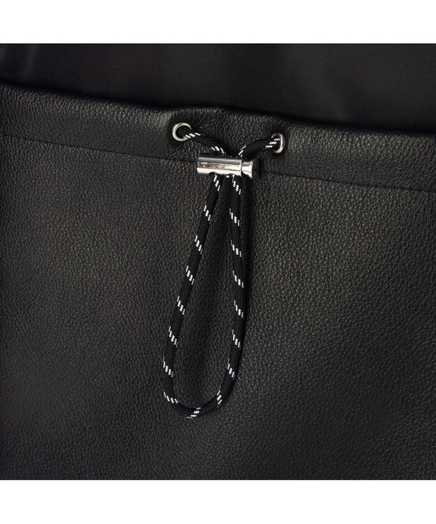 UNBILLION ペルケ perche / ナイロン×牛革ドローコード2wayナップサック ブラック