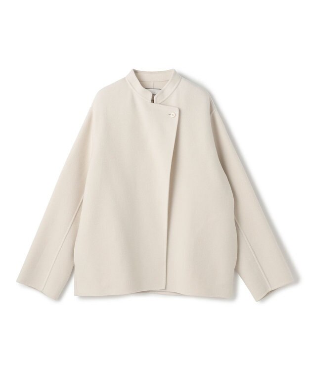 BEIGE， 【andGIRL 秋号掲載】LEMOORE / ウールリバースタンドカラーショートコート Bone