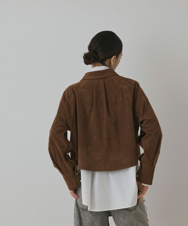 GRACE CONTINENTAL フェイクスウェードブラウス ブラウン