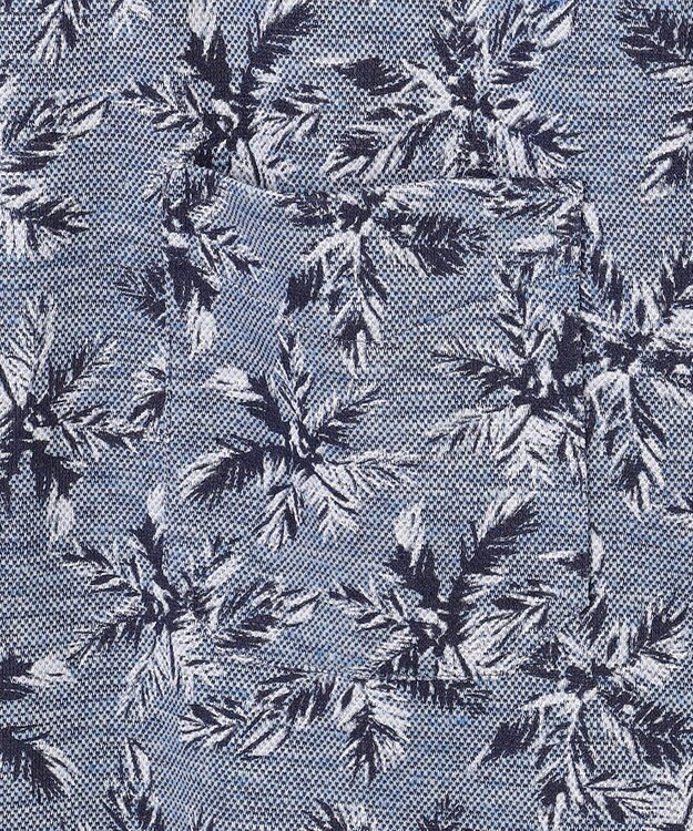 JOSEPH ABBOUD 【吸水速乾/ストレッチ/ノルマンディーリネン】リネンハニカム プリントジャージー シャツ サックスブルー系6