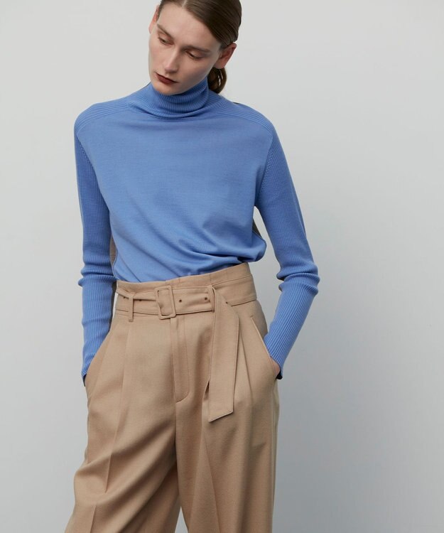 BEIGE， 【CLUEL 10月号掲載・S-size】LA MONNAIE / タートルニット Sax×Taupe