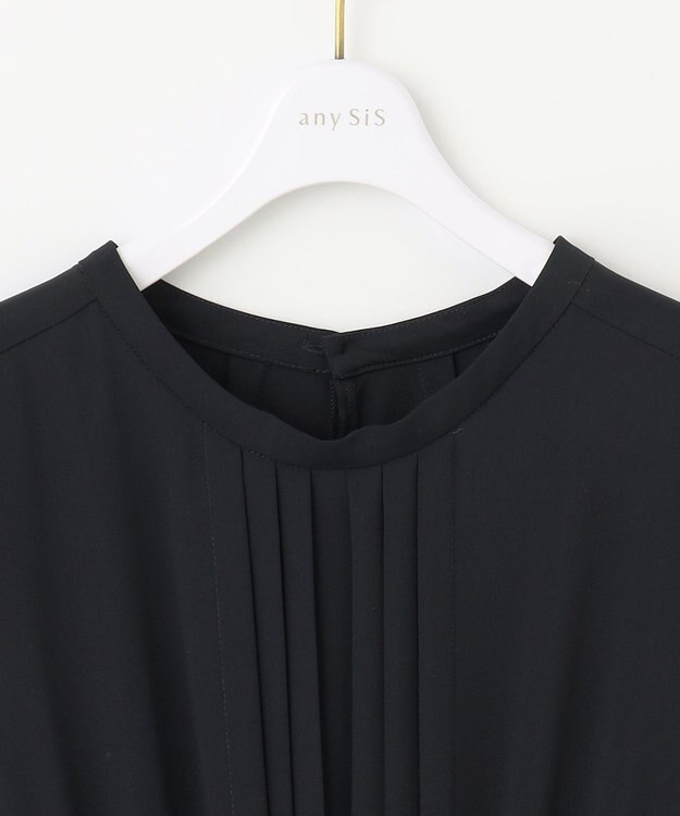 ANY SIS 【洗える】フロントタック ワンピース ネイビー
