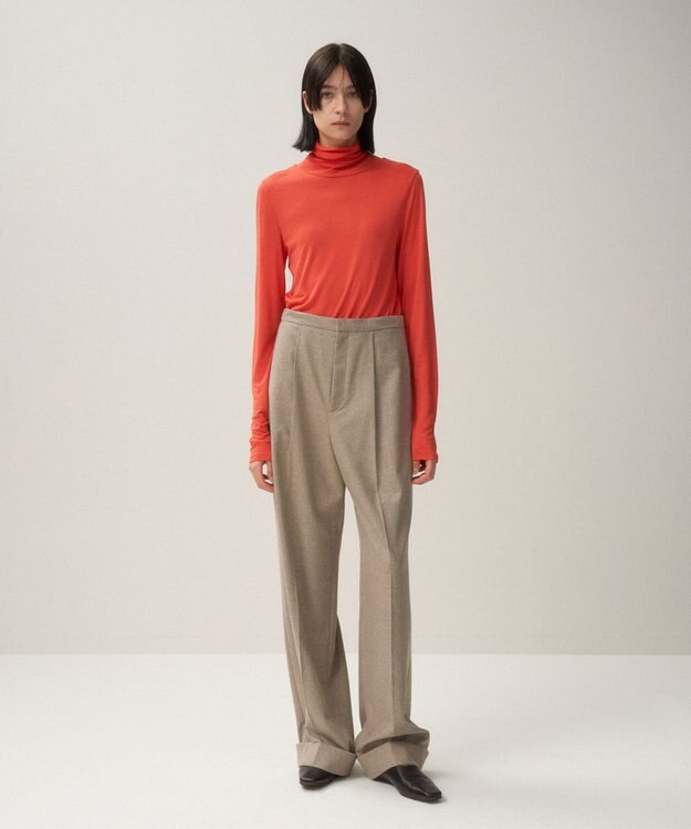 ATON MODAL SILK JERSEY | タートルネックプルオーバー ORANGE