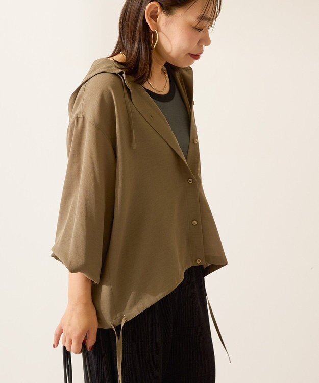 AMERICAN HOLIC シアーフーディーシャツ Khaki