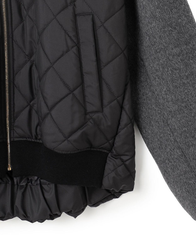 BEIGE， 【GISELe 10月号掲載】DOVER / 異素材ウールキルティングブルゾン Black × Charcoal