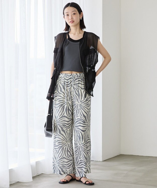 AMERICAN HOLIC ボーホー柄プリントワイドパンツ Black