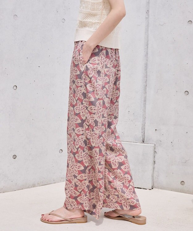 AMERICAN HOLIC ボーホー柄プリントワイドパンツ Black