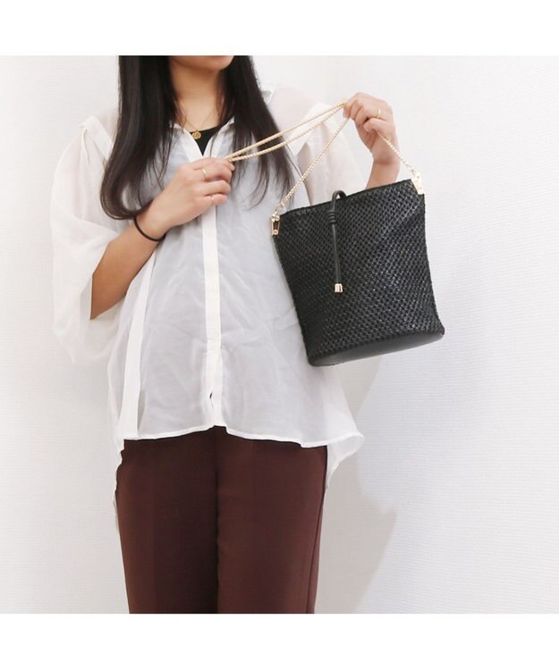 UNBILLION カシュカシュ cachecache / 口前ストラップポリプロピレンショルダー ブラック