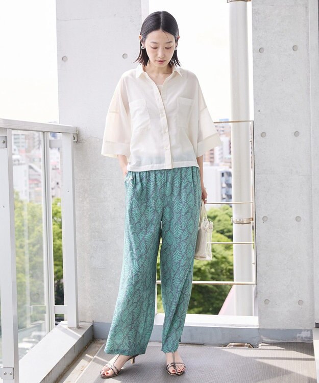 AMERICAN HOLIC ボーホー柄プリントワイドパンツ Black