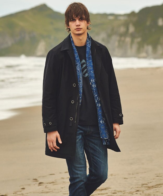 JOSEPH ABBOUD 【柔らかな肌触り】ソフトスムースダイヤロゴプリント Tシャツ ネイビー系