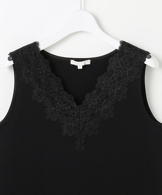 自由区 L コンパクトハイゲージレース タンクトップ ブラック