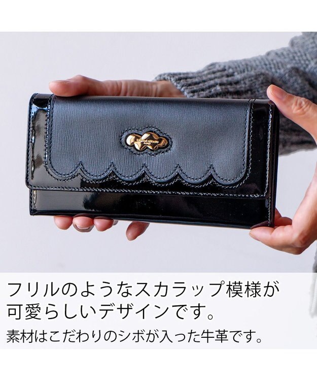 tsumori chisato CARRY スカラップコンビ 長財布 かぶせタイプ ブラック