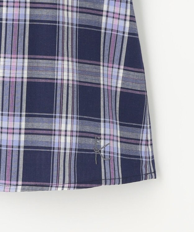 組曲 KIDS 【110-140㎝】プランタンチェック ブラウス ネイビー