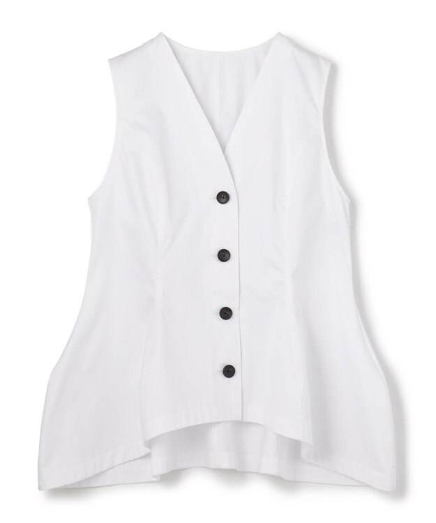 uncrave コットンクロスプレーン ペプラムジレブラウス オフ