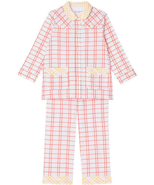 tsumori chisato SLEEP パジャマ　長袖　長ズボン　綿100%　二重ガーセ素材　/ワコール　UDX547 オレンジ