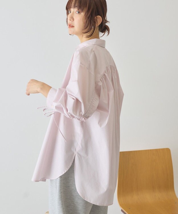AMERICAN HOLIC 【イージーケア】バックギャザーリボンシャツ Pink
