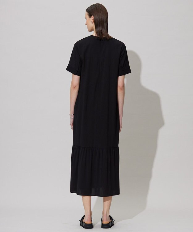 ICB L 【接触冷感・UVカット・洗える】 T/Rドライリネン ワンピース ブラック系