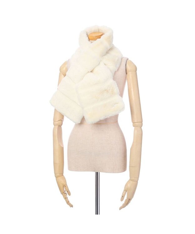 MOONBAT FURLA フェイクファーティアードマフラー オフホワイト