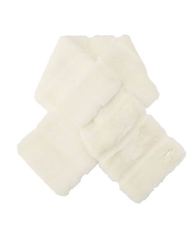 MOONBAT FURLA フェイクファーティアードマフラー オフホワイト