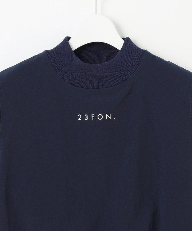 23区GOLF 【23Fondation/WOMEN】レイヤード風 コンビモックネック ネイビー系