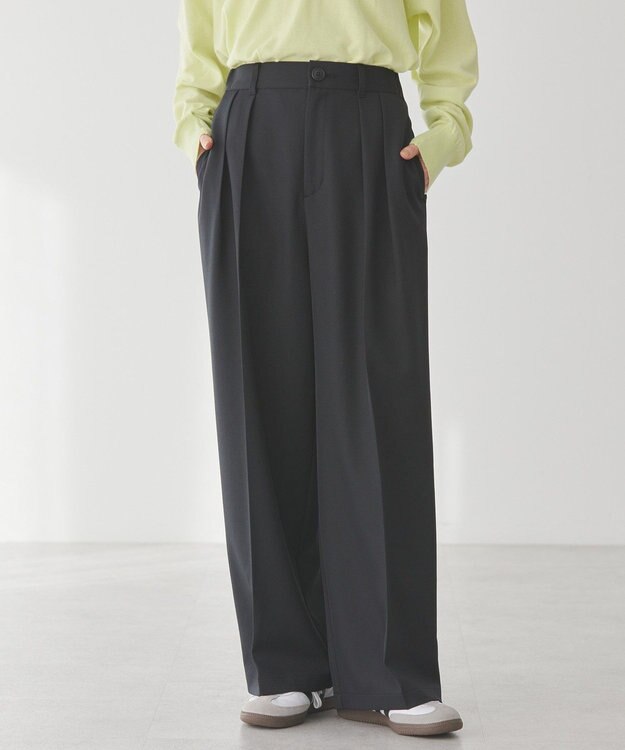 AMERICAN HOLIC タックワイドパンツ Black