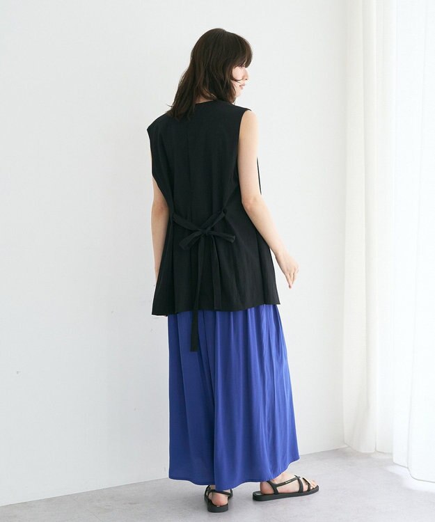 YECCA VECCA 【セットアップ可能】シルキータックワイドパンツ Blue