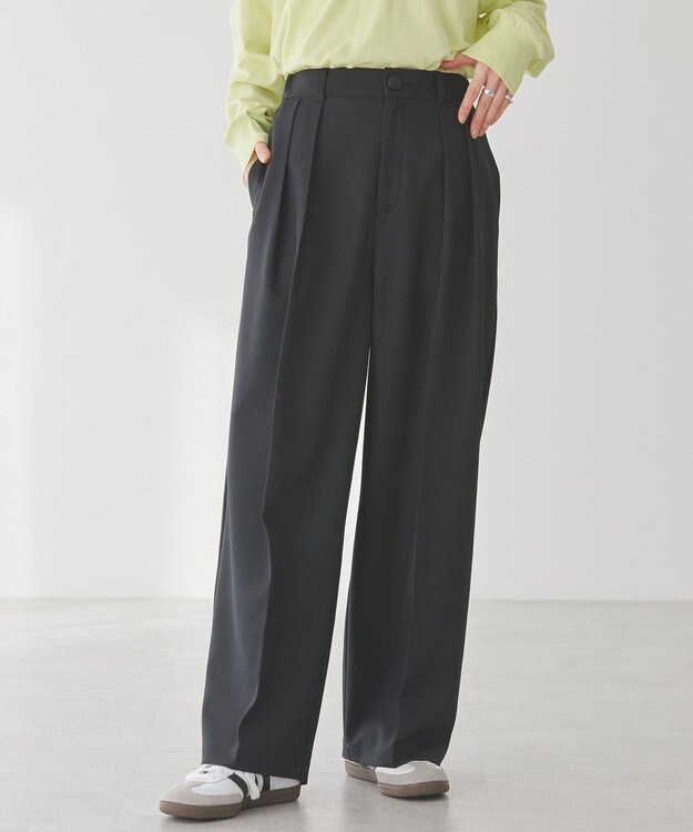 AMERICAN HOLIC タックワイドパンツ Black