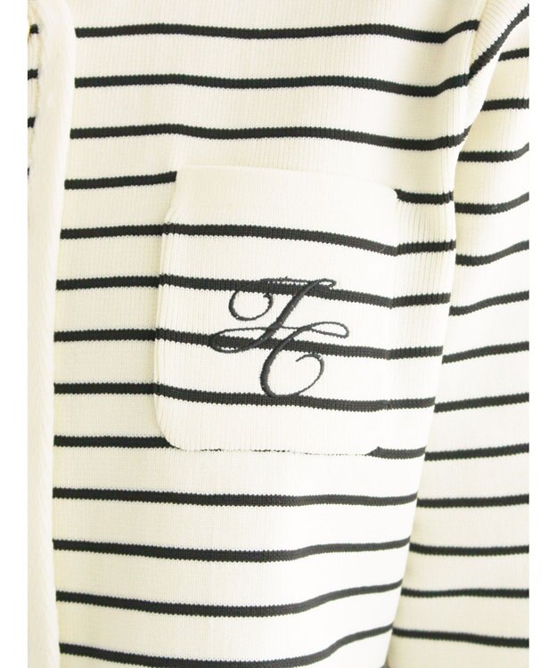 Te chichi レタードポケットジャケットカーディガン オフホワイト