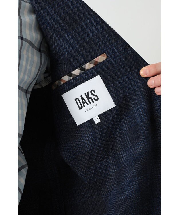 DAKS グレンチェック ジャージージャケット ネイビー