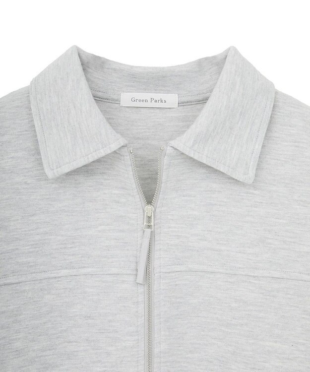 Green Parks ポロ衿ハーフＺＩＰカットワンピース Gray Mixture