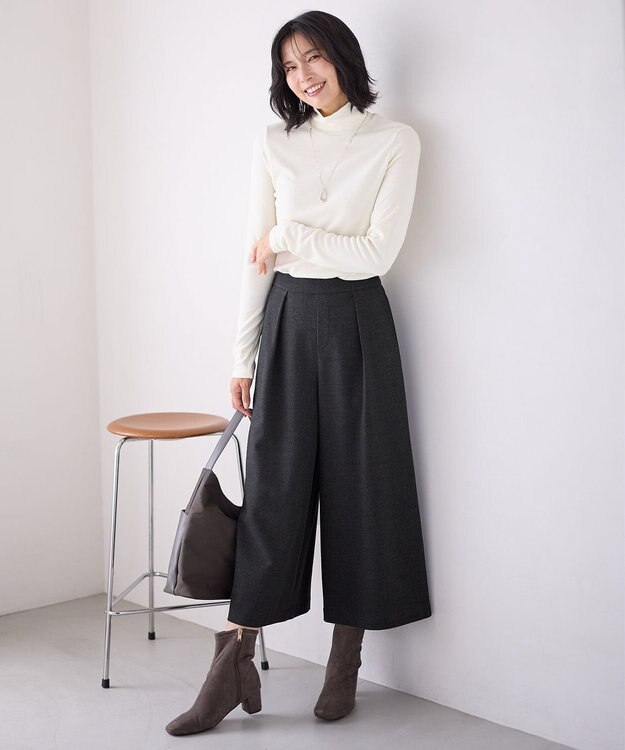 ANY 【洗濯機可】アクリルレーヨンリブタートル エクリュ