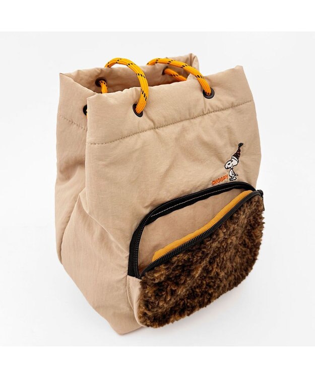 ROOTOTE 8411【スヌーピー】IP.ポシェット.ボア.ピーナッツ-9S 02：ベージュ