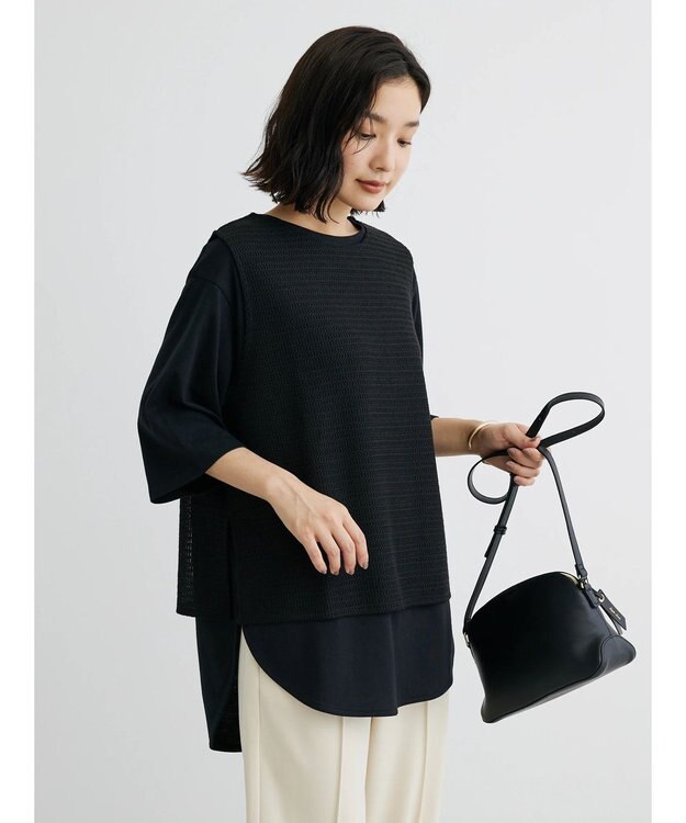 Green Parks ＳＥＴ２点　メッシュベスト＋半袖カットチュニック Black