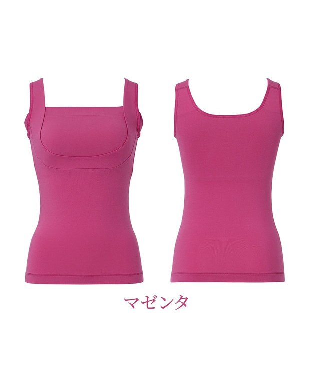 BRADELIS New York 【BRADELIS NewYork peace】綿混楽々バストキープブラキャミ24 ブラデリス 綿混素材で快適に補正 ブラトップ DB524203 マゼンタ