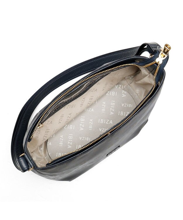 IBIZA ロゴナイロン　ショルダーバッグ ピンクベージュ