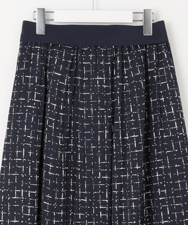 自由区 【セットアップ対応・ウエストゴム】スクラッチチェックプリント スカート ネイビー系5
