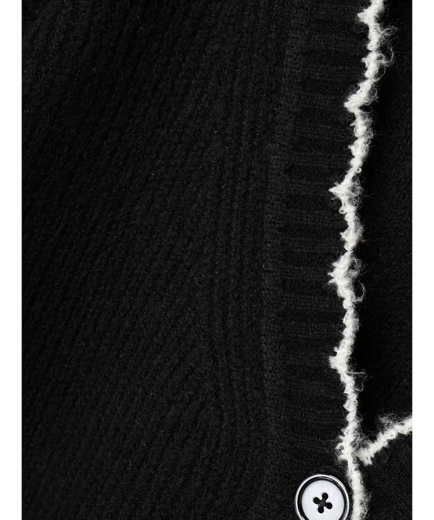 earth music&ecology スカラップニットカーディガン Black