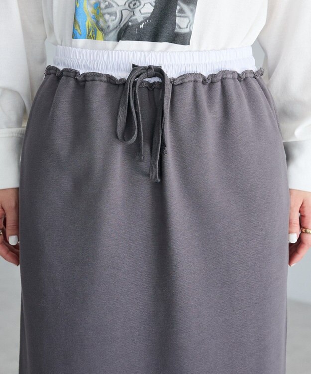 CRAFT STANDARD BOUTIQUE ダブルウェストカットソーロングスカート Dark Gray