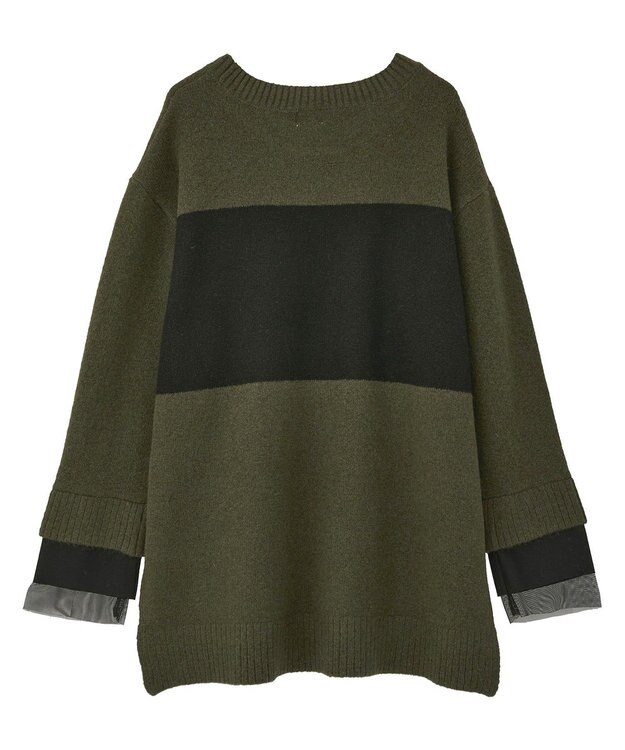 YECCA VECCA 袖レイヤードソフトニット Charcoal Gray