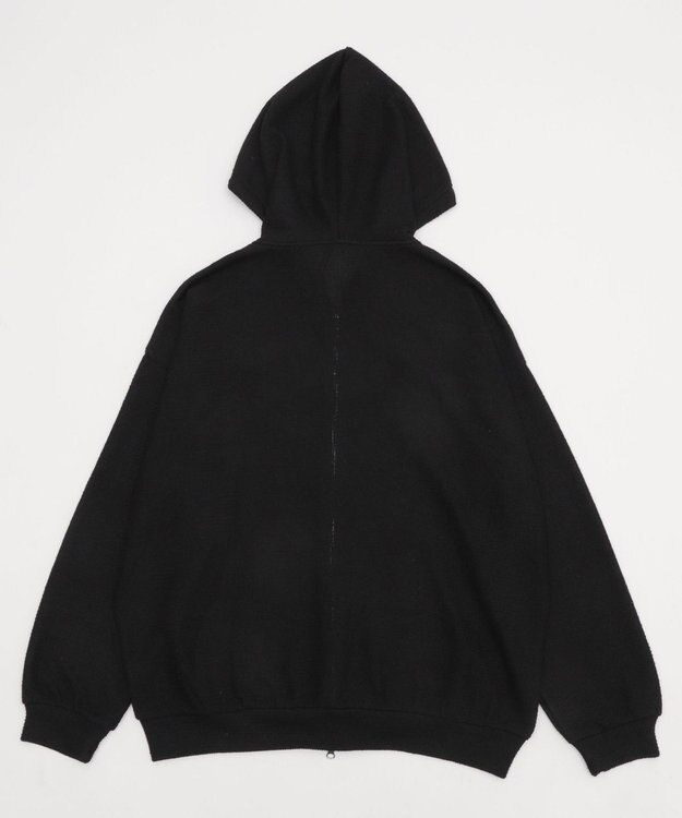 WEGO 【ユニセックス着用ITEM/MLサイズ展開】メッシュロゴジップパーカー ブラック